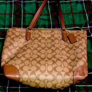 Tan Coach Shoulder Purse